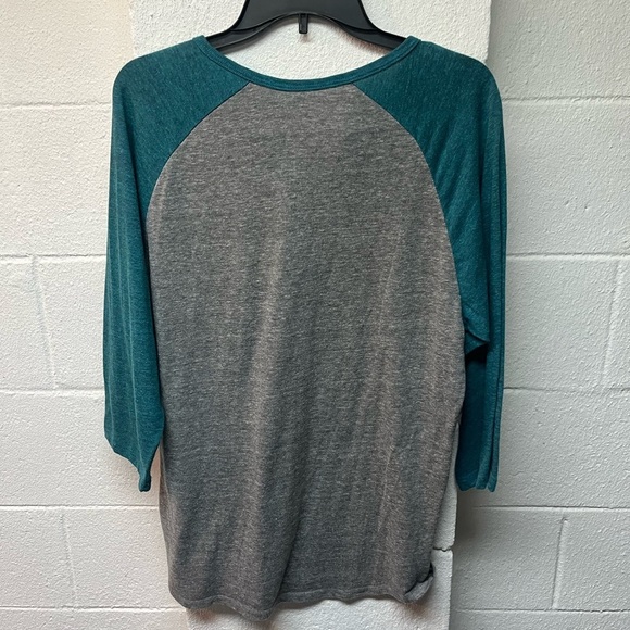 On the Byas. Gray and Teal Henley Shirt - Picture 3 of 3